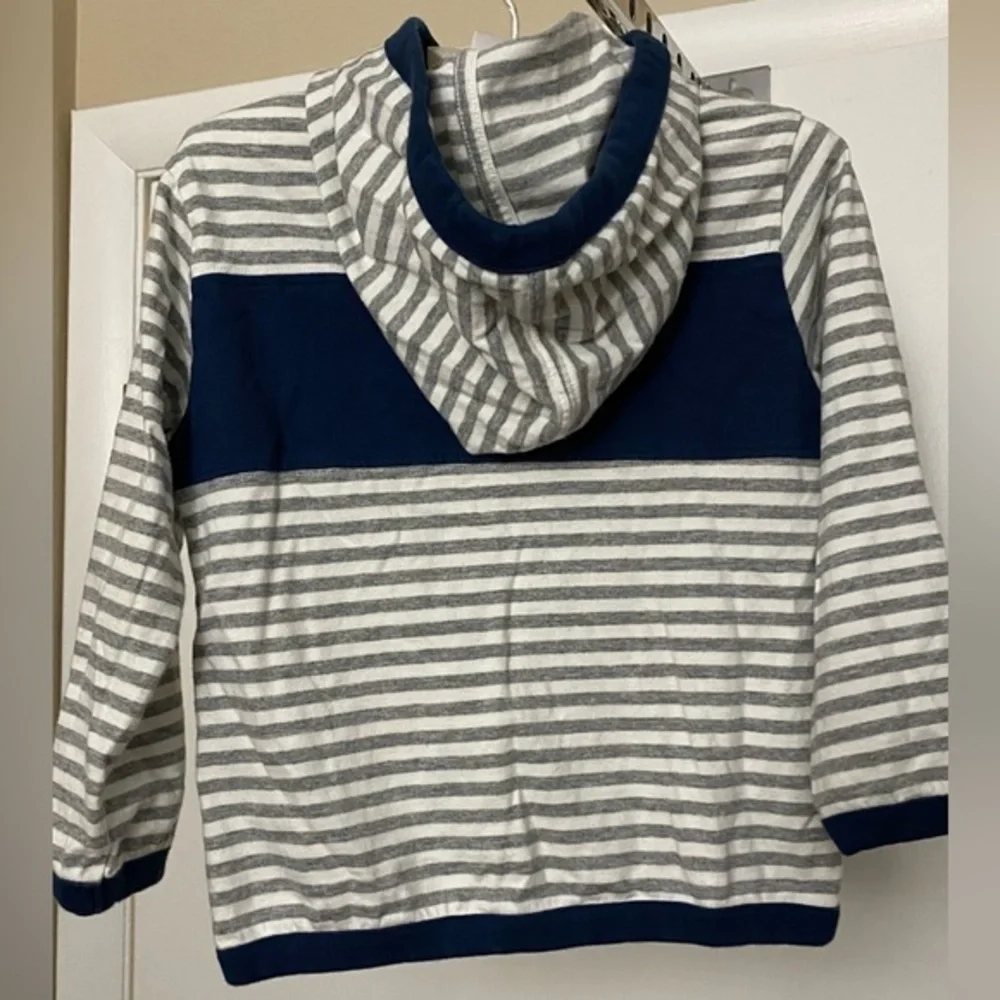 Janie and Jack Cotton Striped Long Sleeve with Hood 2T